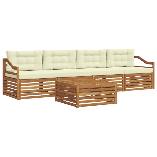 Ensemble de canapés d'extérieur 5 pcs naturel et crème