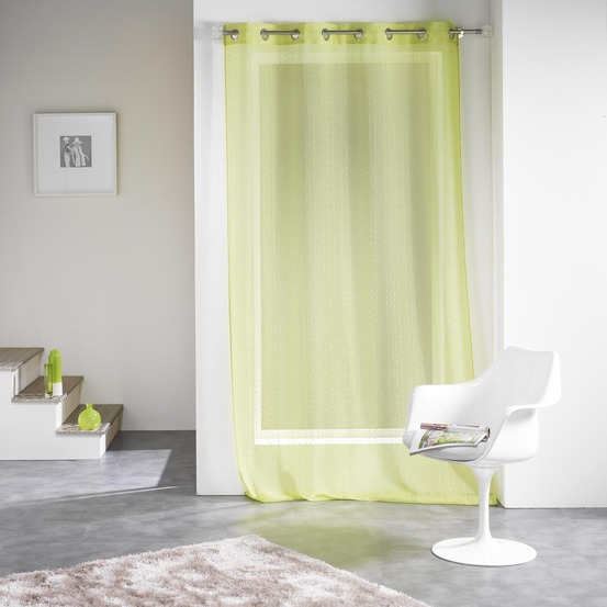 Panneau a oeillets rideau voile sable fils coupes frizy