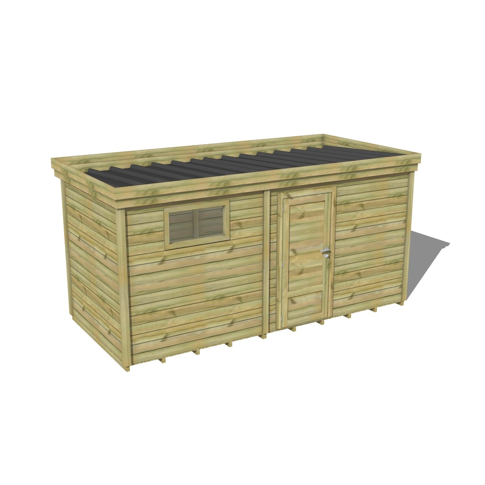 Abri de jardin bois pin traité autoclave 27mm - 4,69x2,14m / 10m2 - bac acier - plancher bois