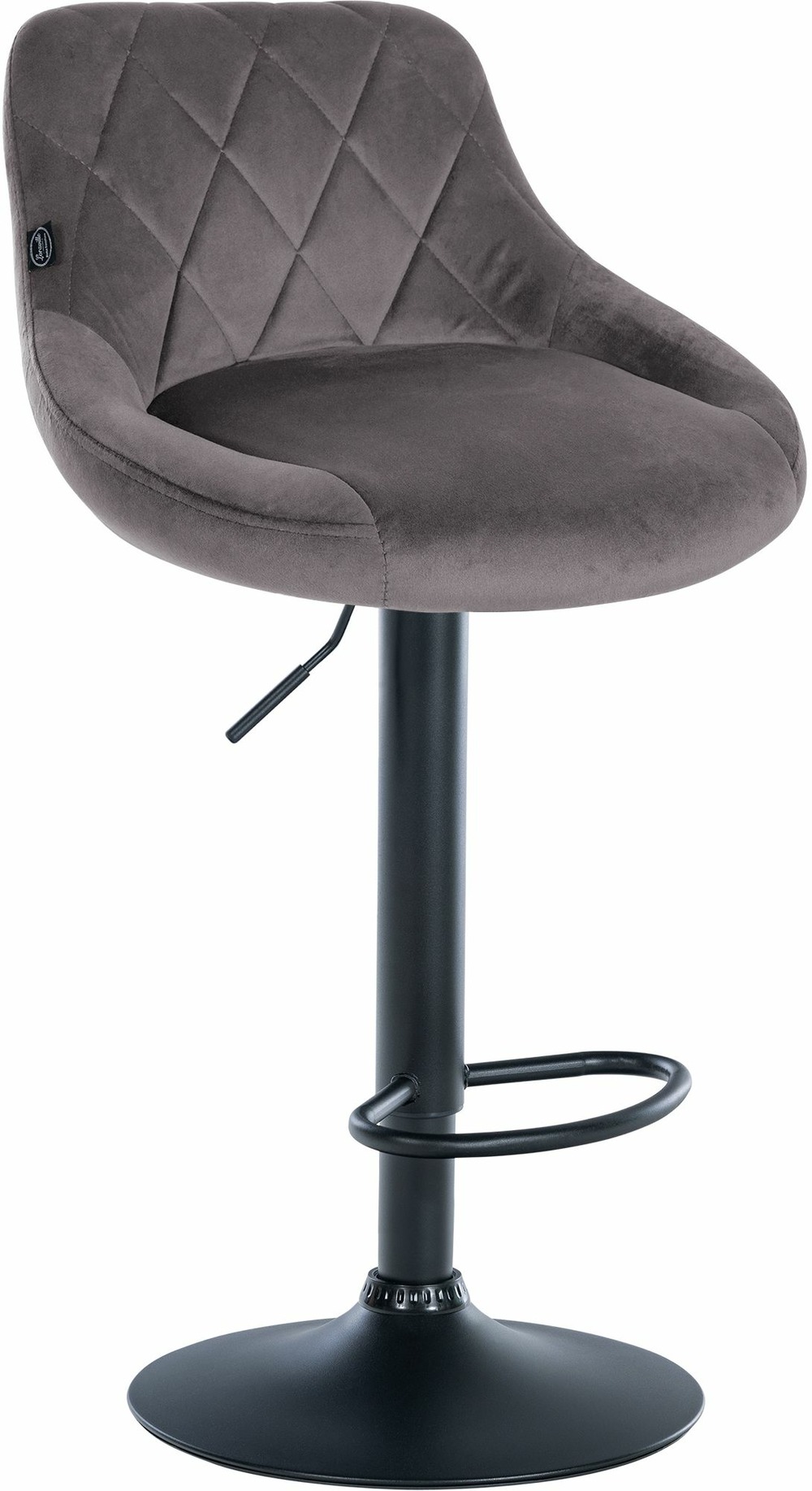 Tabouret de bar lazio velours noir