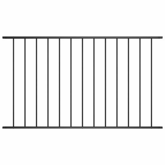 Panneau de clôture en acier thermolaqué 1,63 x 1 m noir