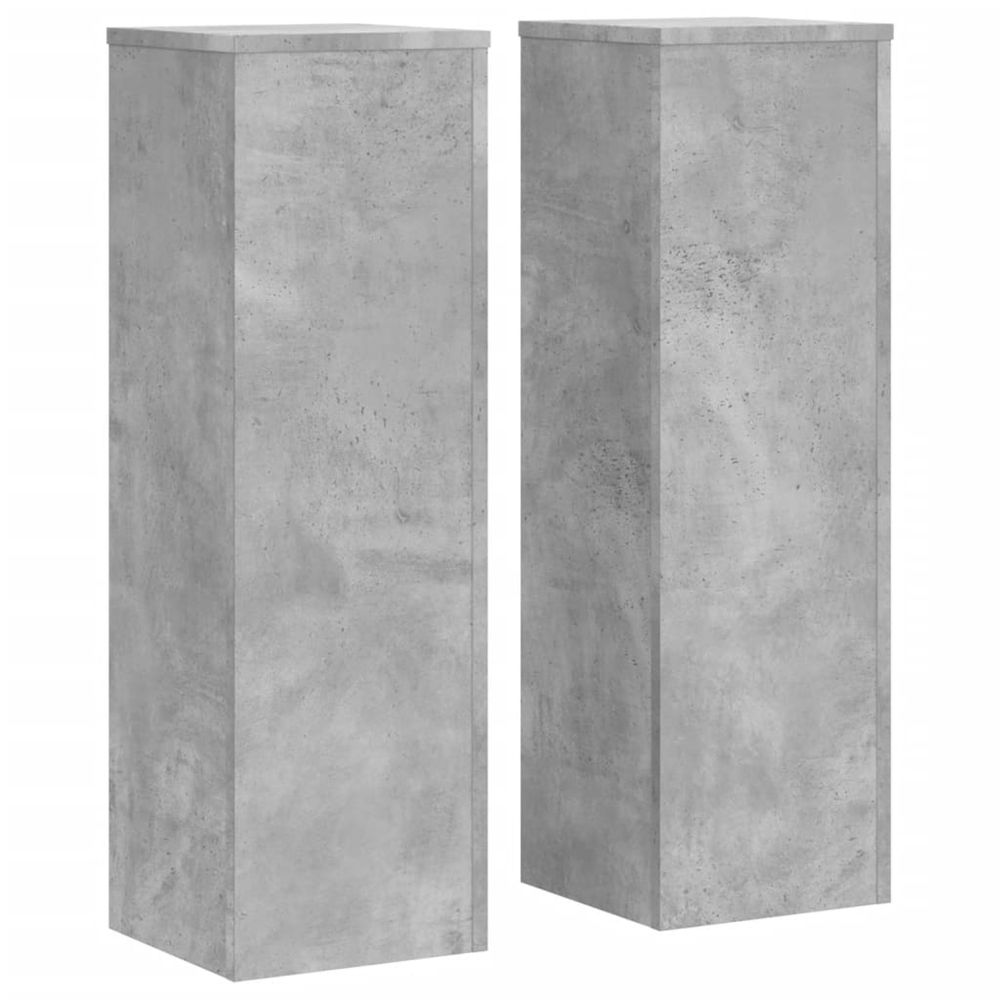 Support de plante 2 pièces gris béton 25 x 25 x 80 cm