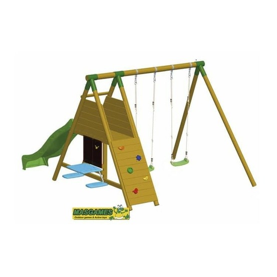 Aire de jeux masgames mauna loa l (bois rond) académie + mur d'escalade