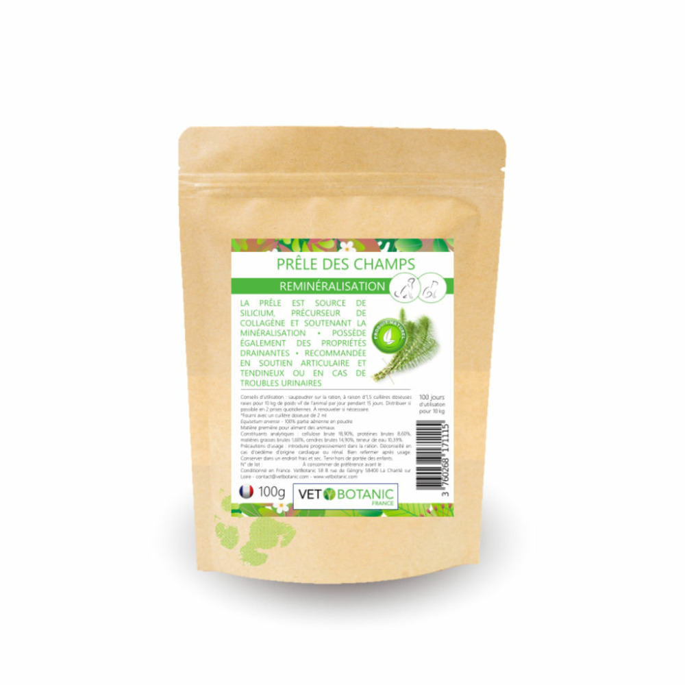 Prêle des champs - plante pure en poudre - reminéralisation chiens et chats
