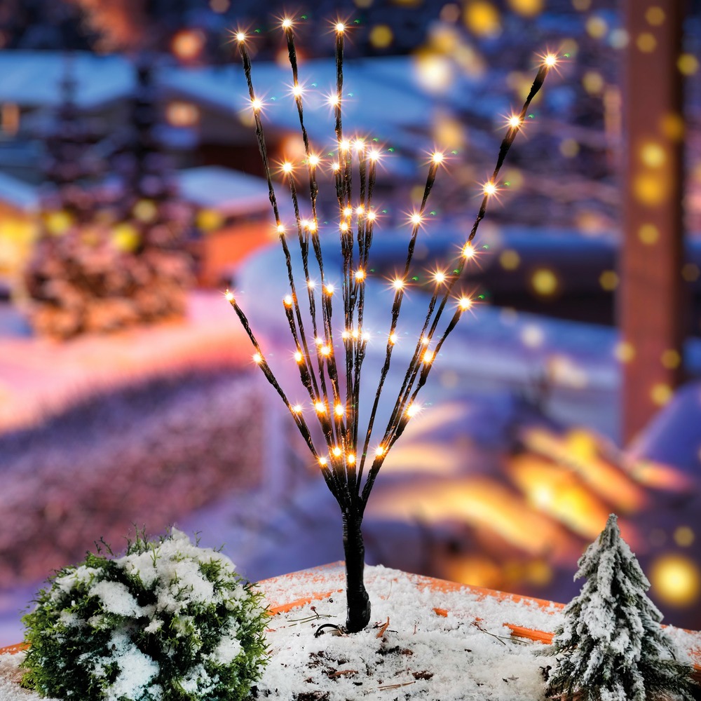 Esotec solar branches lumineuses avec 60 led blanc chaud résistant aux intempéries ip44 outdoor 102582