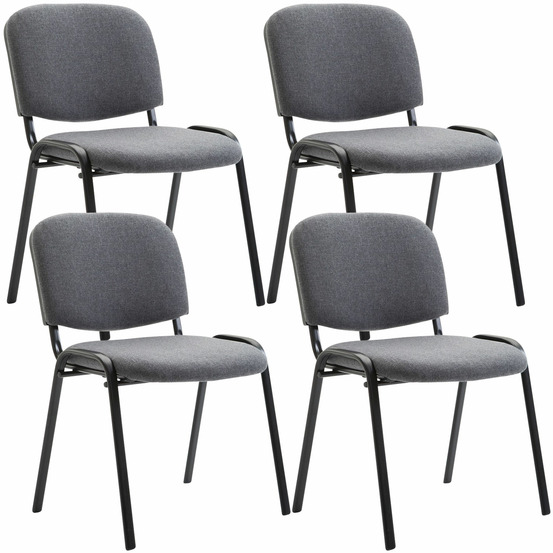 Lot de 4 chaises visiteurs ken tissu