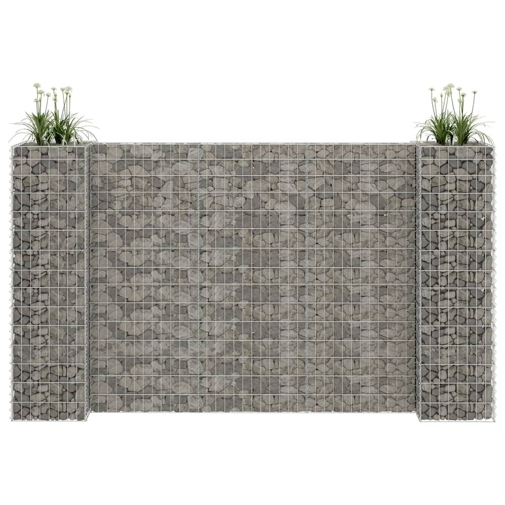 Jardinière à gabion en h fil d'acier 260x40x150 cm
