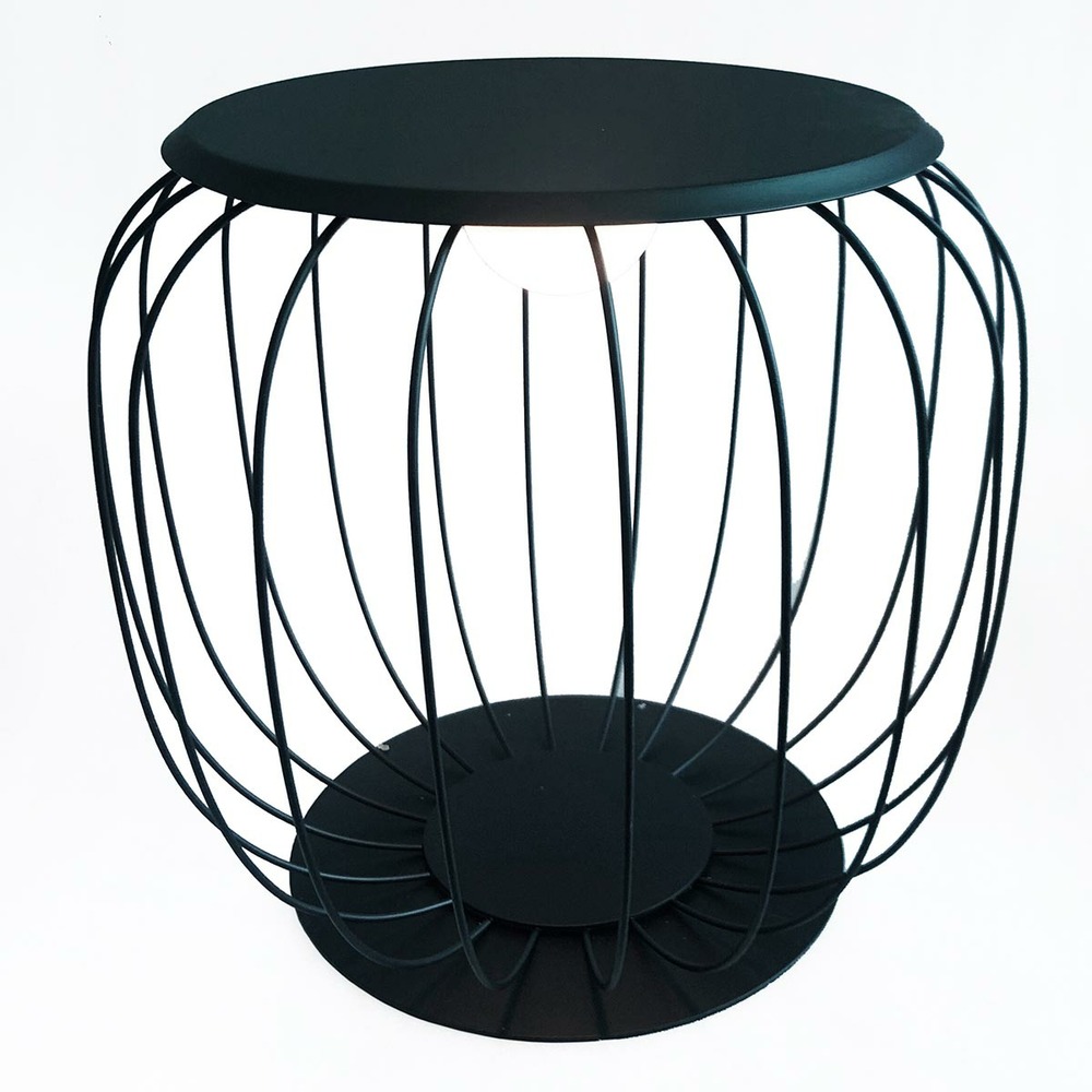 Lanterne sans fil led sunrise gris metal h40cm