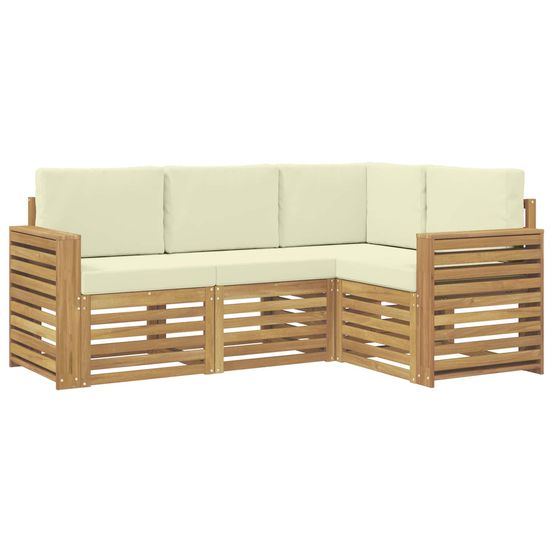 Ensemble de canapés d'extérieur 4 pc blanc et crème polyester