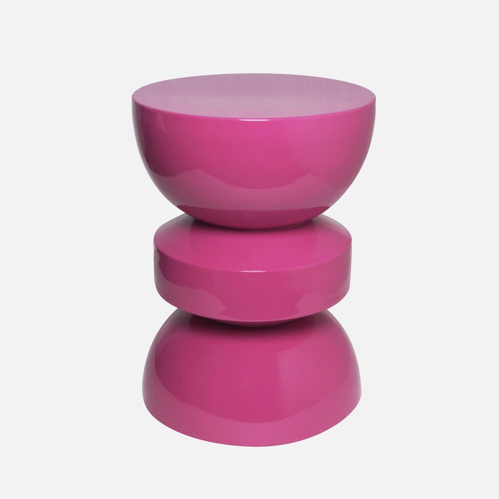 Table d'appoint, bout de canapé, table de chevet en métal effet glossy, assa, ø32 x 44.5cm