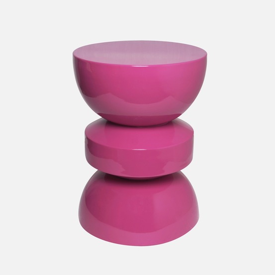Table d'appoint, bout de canapé, table de chevet en métal effet glossy, assa, ø32 x 44.5cm