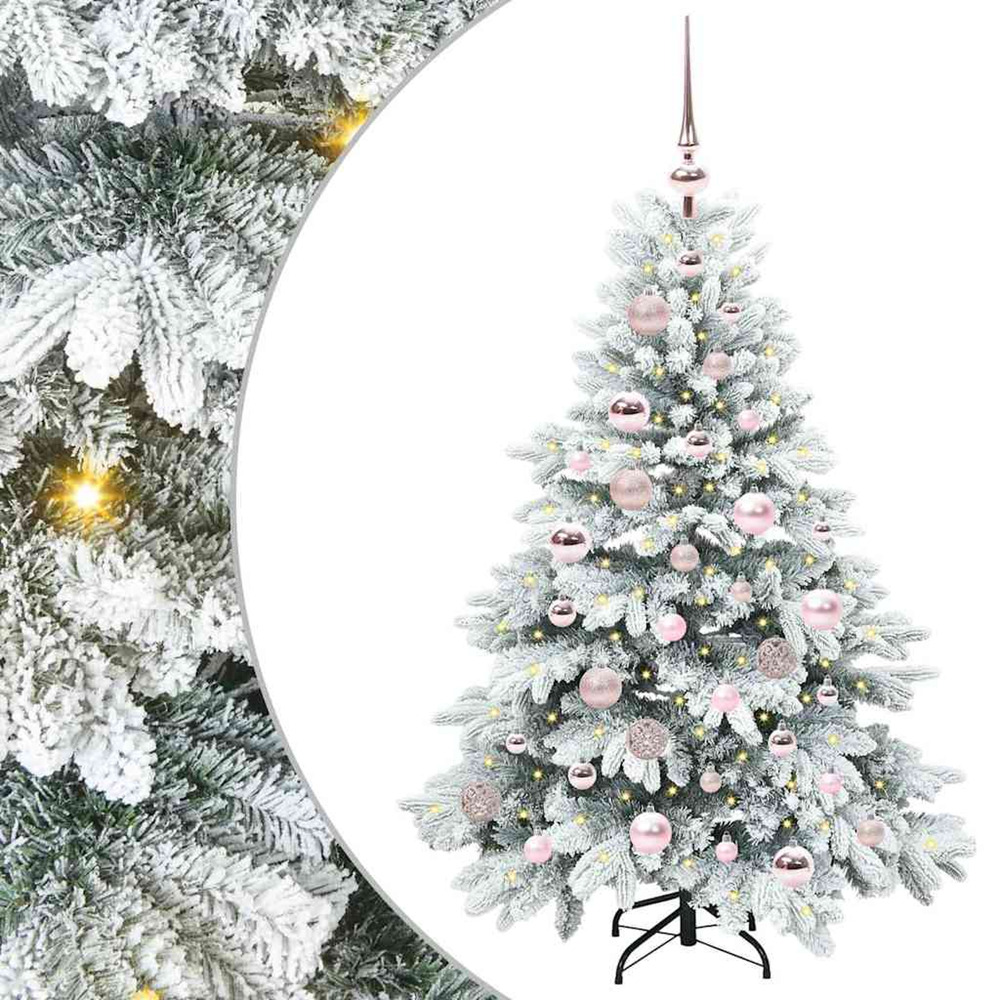 Sapin de noël artificiel avec 150 led blanc 120 cm pe et pvc