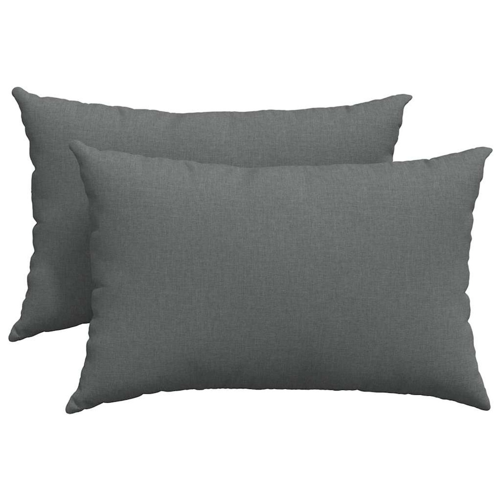 Coussins de canapé 2 pcs gris foncé 60 x 40 cm tissu