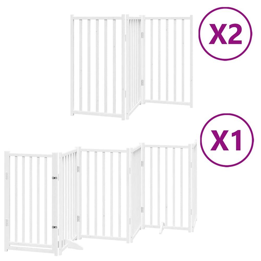 Barrière pour chien porte pliable 12 panneaux bois de peuplier