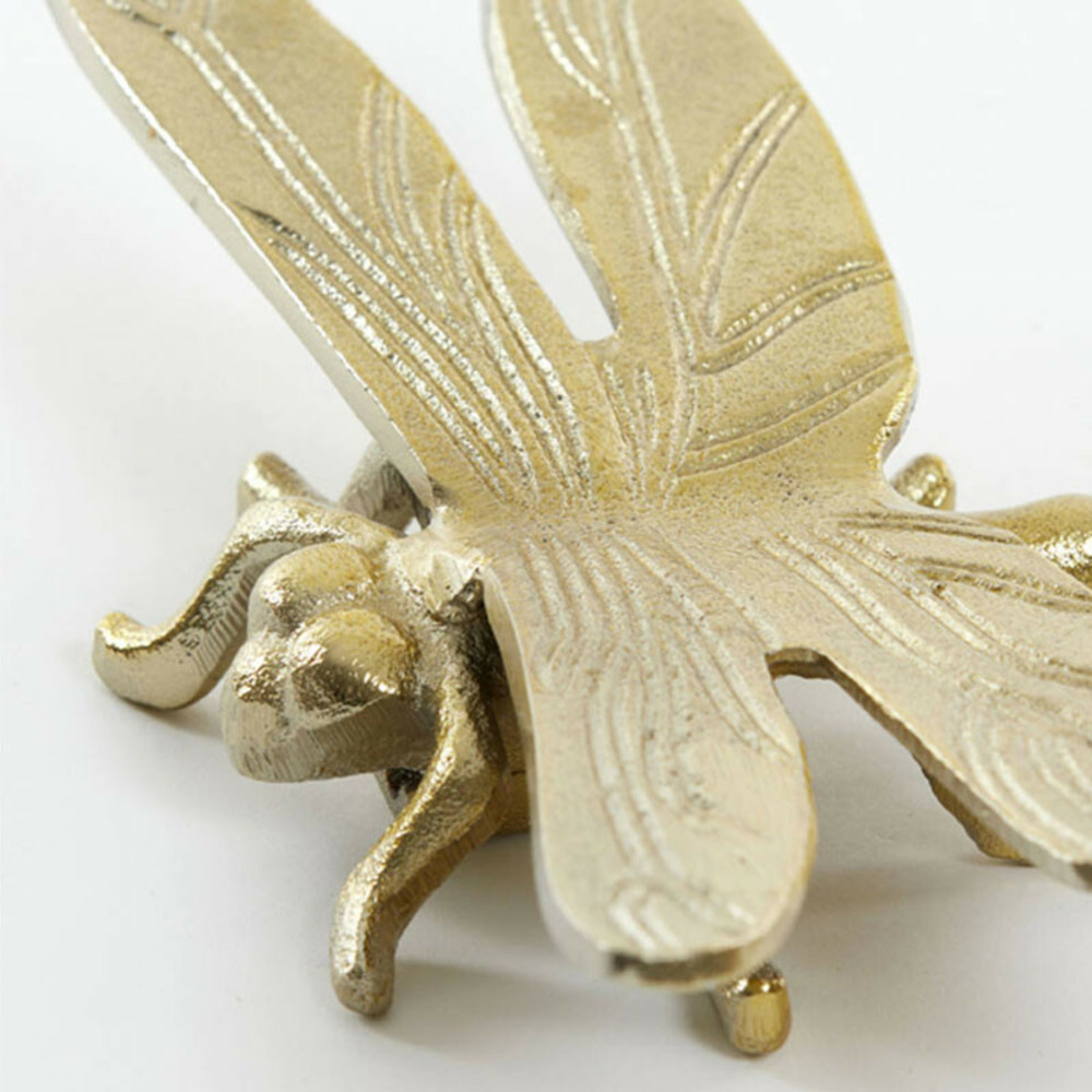 Sculpture murale libellule en métal doré 18x23x5cm