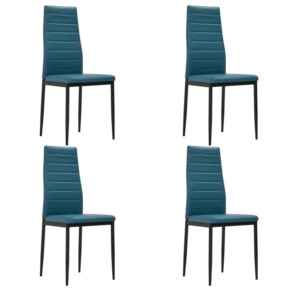 Chaises de salle à manger 4 pcs bleu marine similicuir
