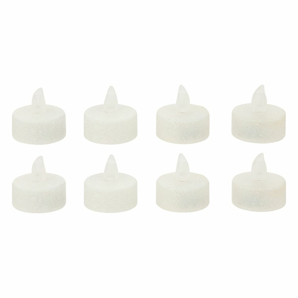 Set 8 bougies lumineuses à led blanc pailleté d 4 cm