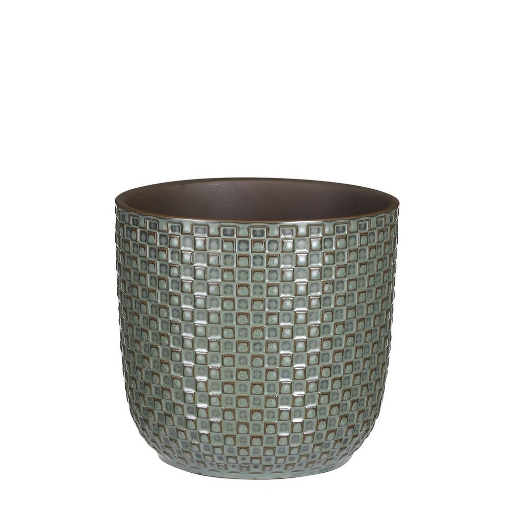 Mica decorations daan pot de fleurs - h17,5 x ø19 cm - vert