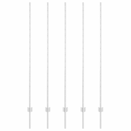 Poteau de clôture. 5 pcs argenté 150 cm acier