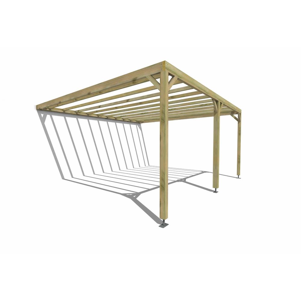 Pergola bois • 5m x 5m • adossée • sens profondeur • livraison comprise