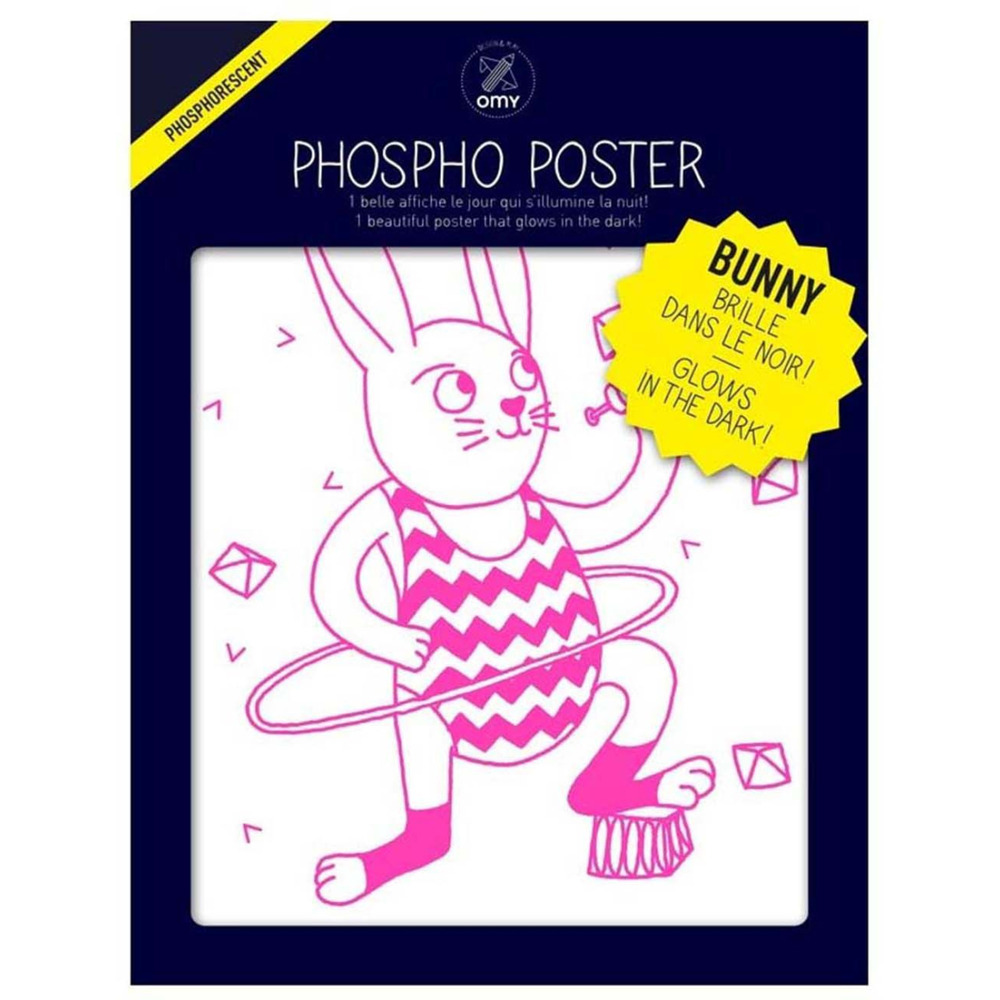 Poster phosphorescent 30 x 40 cm bunny