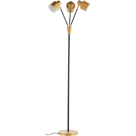 Lampadaire en acier 3 abat-jour noir et cuivré vifta