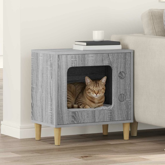 Maison pour chat gris sonoma 51 x 30 x 52 cm bois d'ingénierie