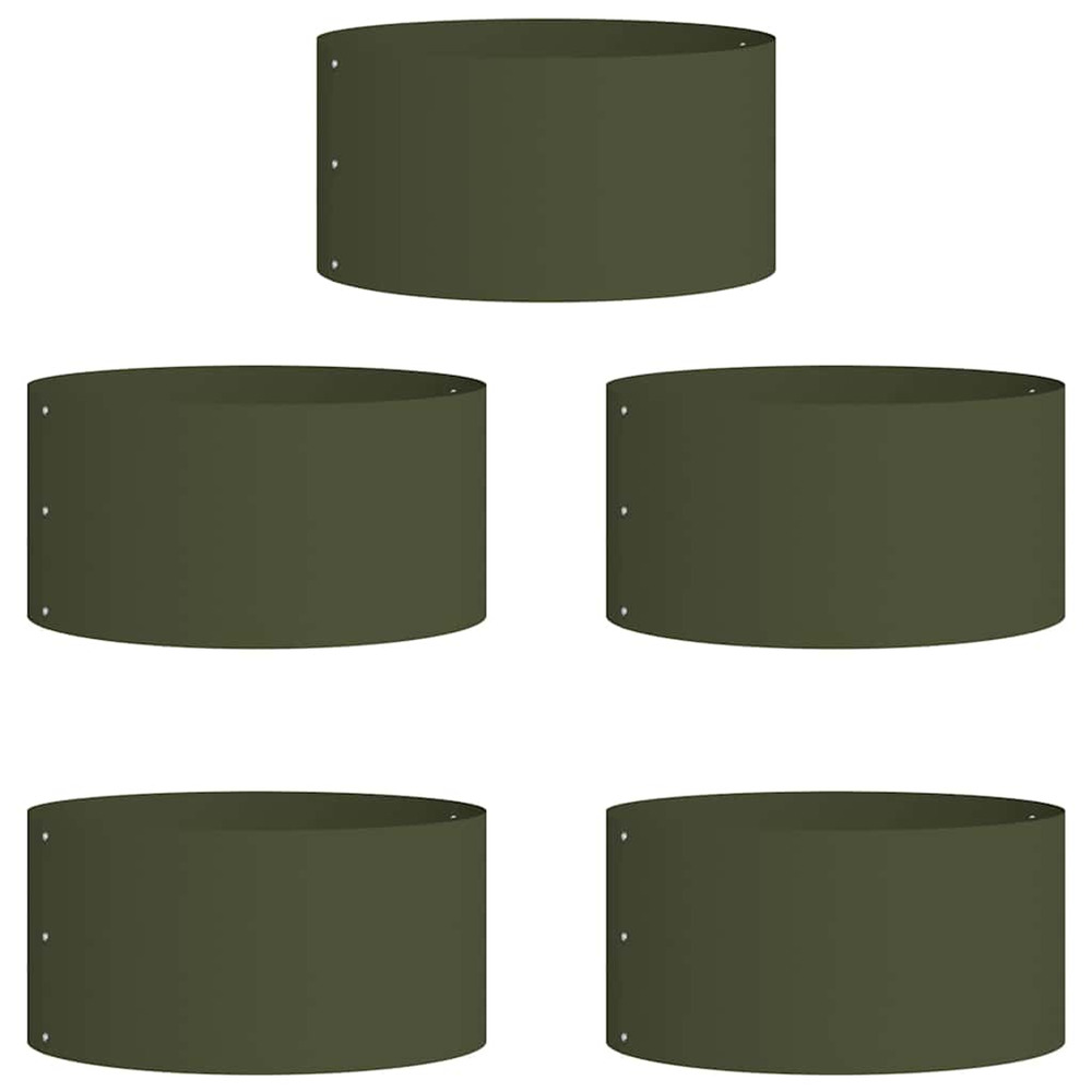 Cache-pot de jardin 5 pcs vert olive 40 x 40 x 20 cm