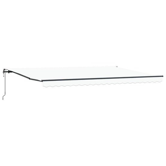 Auvent rétractable blanc 500 × 300 cm tissu et aluminium