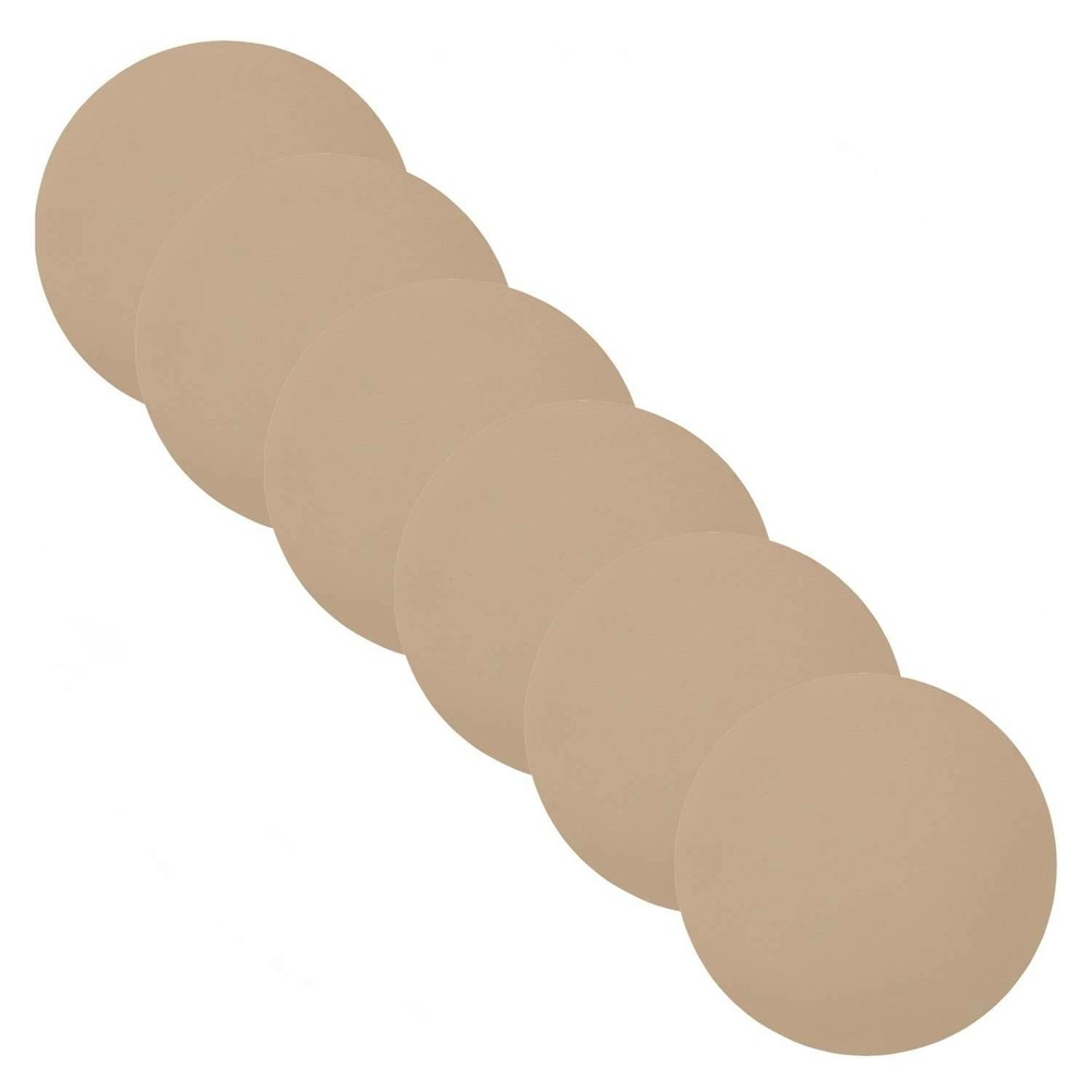 Lot de 6 sets de table rond okaloo - diam 38 cm - beige