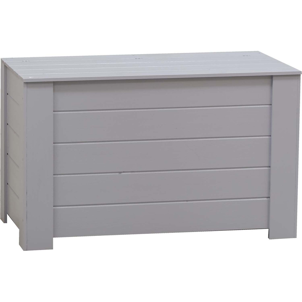 Coffre de rangement en pin 77 x 40 x 50 cm gris