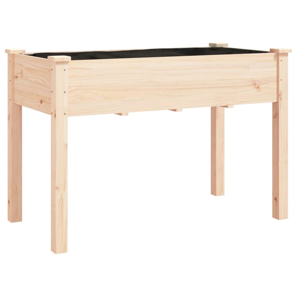 Jardinière d'extérieur avec doublure 118x59x76 cm bois massif de sapin