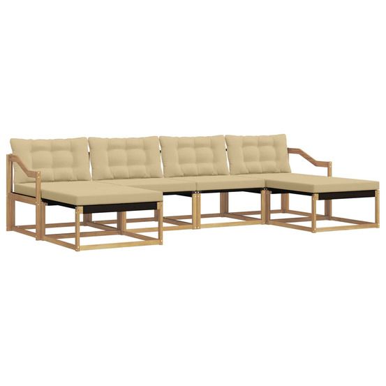 Ensemble de canapés d'extérieur 6 pc blanc et beige