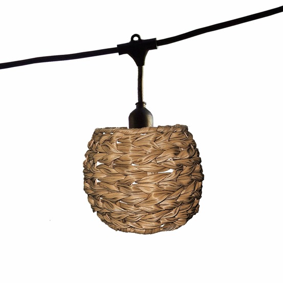 Guirlande lumineuse raccordable pine marron poly rotin 6m