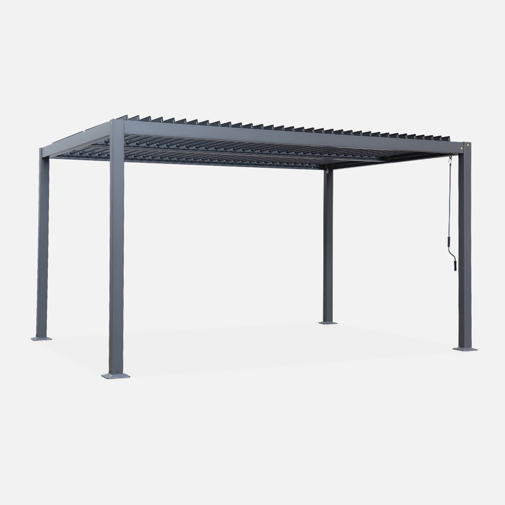 Pergola bioclimatique aluminium et acier lames orientables 4x3m palace