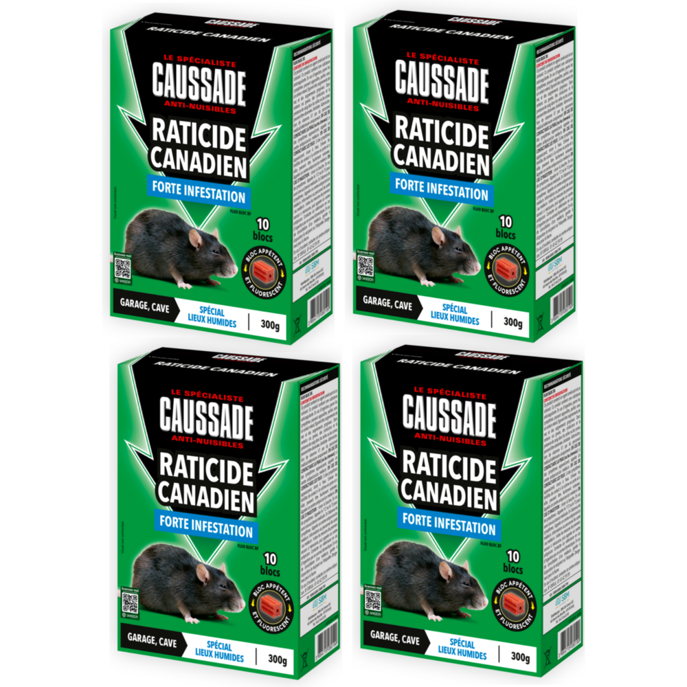 Caussade raticide canadien - anti rats - efficacité radicale - lieux t