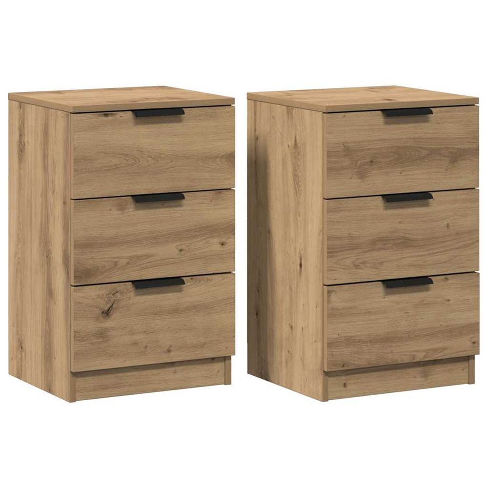 Tables de chevet 2 pcs chêne artisanal bois d'ingénierie