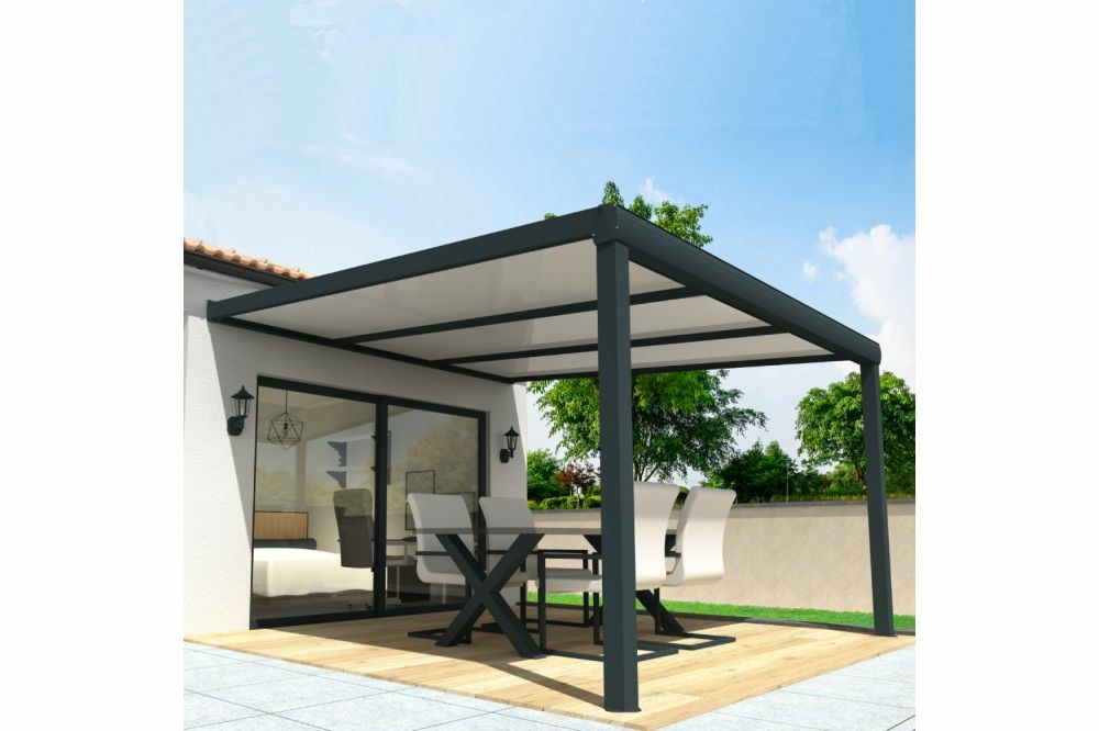 Pergola isotoit® classic gris anthracite 3,74x3,00m + led