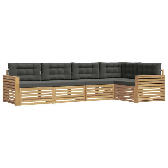Ensemble de canapés d'extérieur 5 pc blanc et anthracite