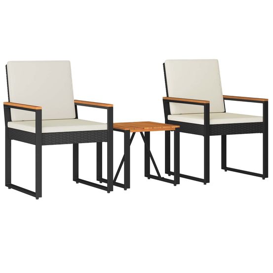 Ensemble de meubles d'extérieur 3 pc noir et blanc crème
