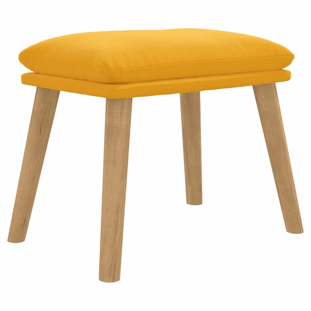 Repose-pied jaune moutarde 45x29,5x35 cm velours