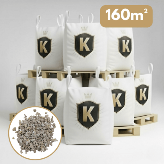 Gravillons calcaire blanc 6/16 mm – pack 8 big bag +/- 1,5t – 160 m²