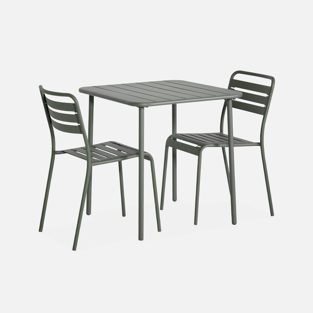 Table de jardin métal amélia avec 2 chaises