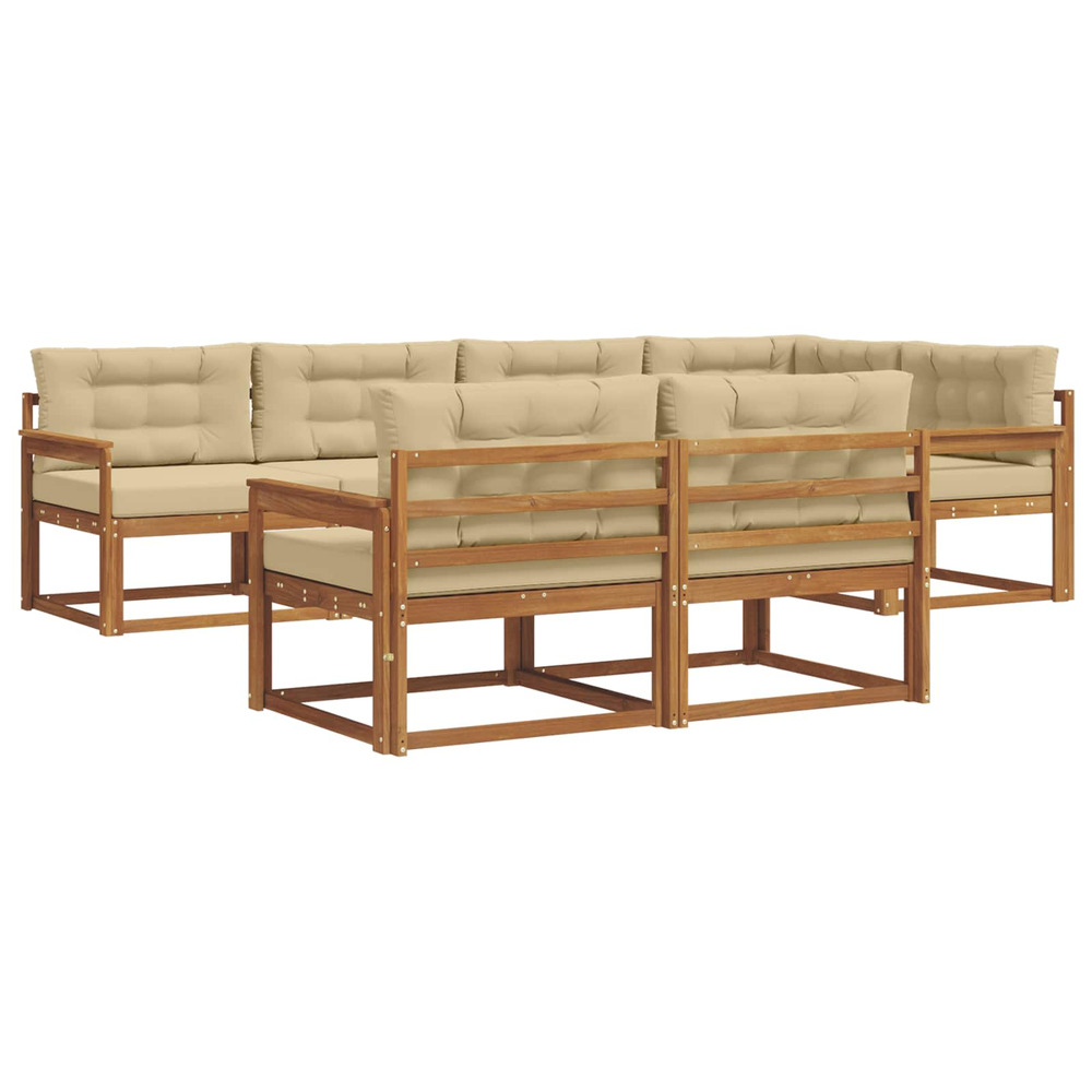 Ensemble de canapés d'extérieur 7 pcs naturel et beige