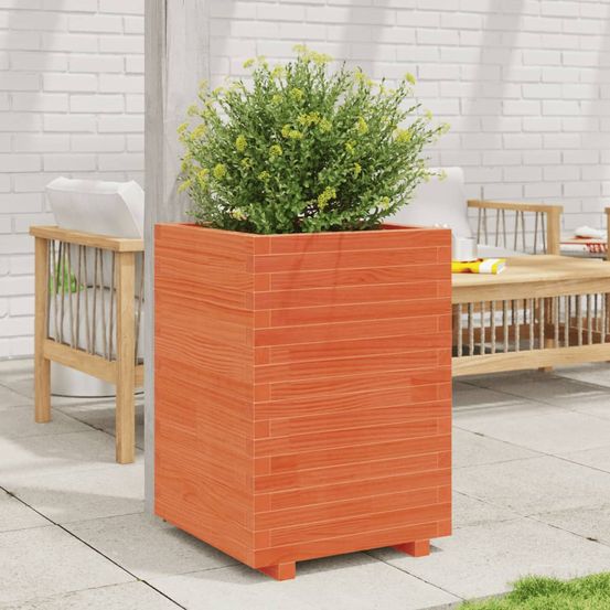 Carré potager surélevé pin massif terrasse jardin brun 50x50x72,5 cm