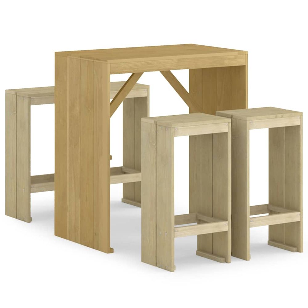 Meubles de bar de jardin 5 pcs bois de pin imprégné