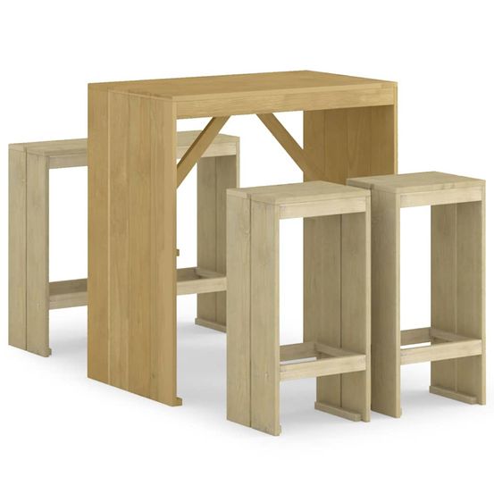 Meubles de bar de jardin 5 pcs bois de pin imprégné
