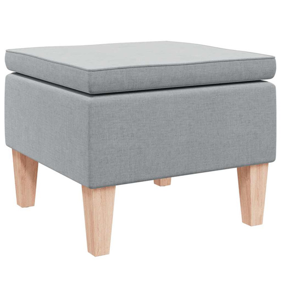 Tabouret avec pieds en bois gris clair tissu