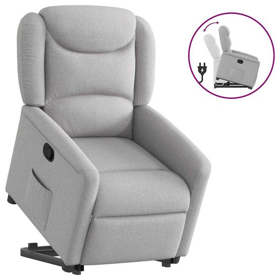 Fauteuil inclinable gris nuage tissu
