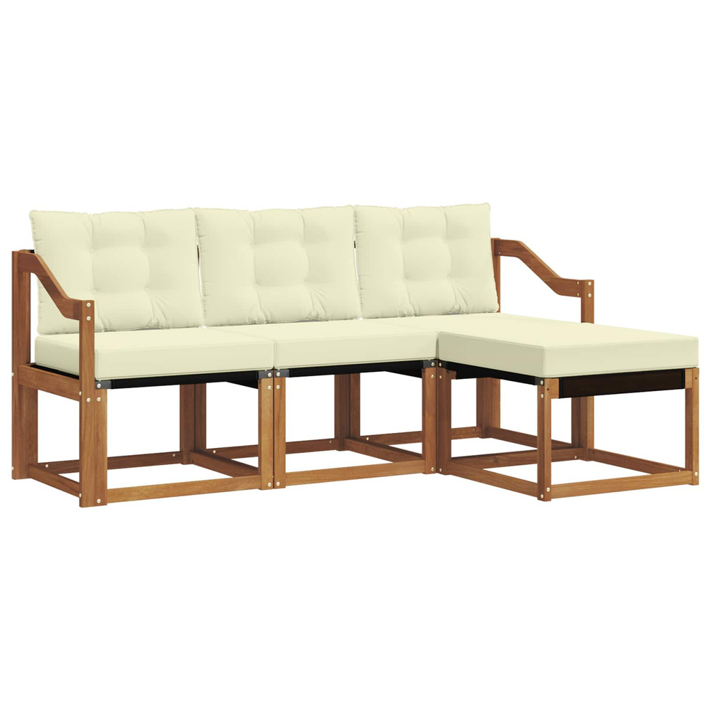 Ensemble de canapés d'extérieur 4 pcs naturel et crème